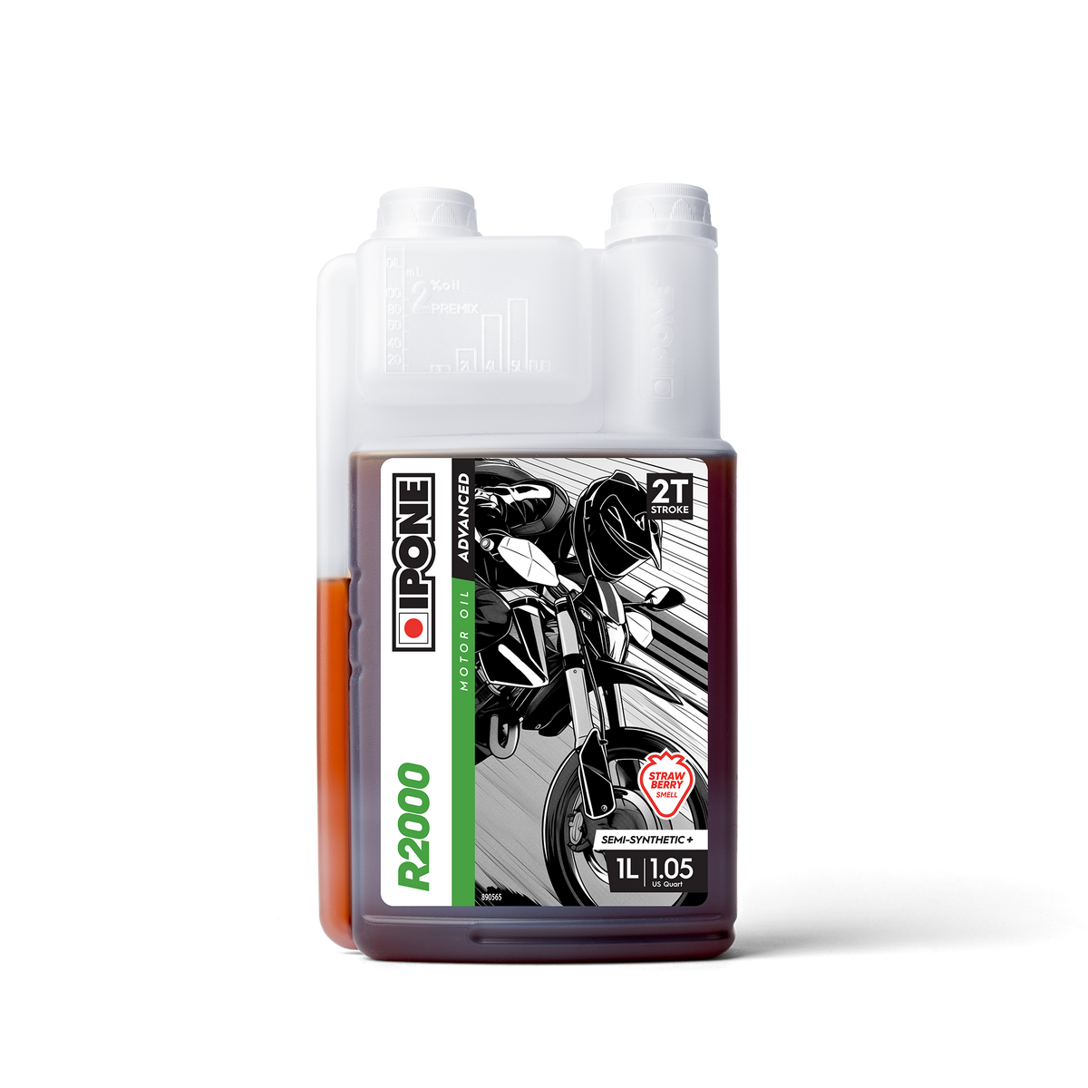 Imagen oficial IPONE R2000 Strawberry 2T 1L – ACEITE IPONE R2000 2T OLOR FRESA 1LT